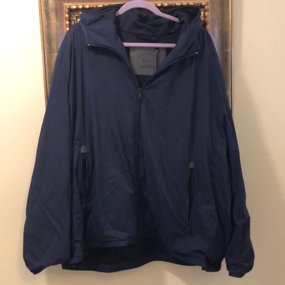 🦈Paul & Shark Yachting mesh lined, hood zip up travel stretch ultralight jacket